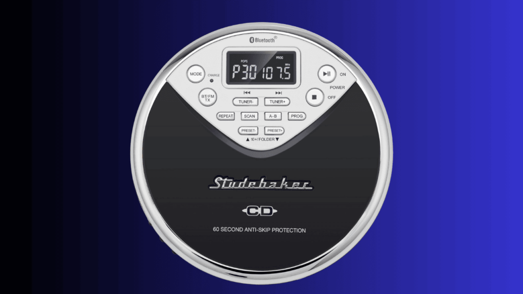 3rd position on my best Portable CD player List is the Studebaker SB3706 Portable