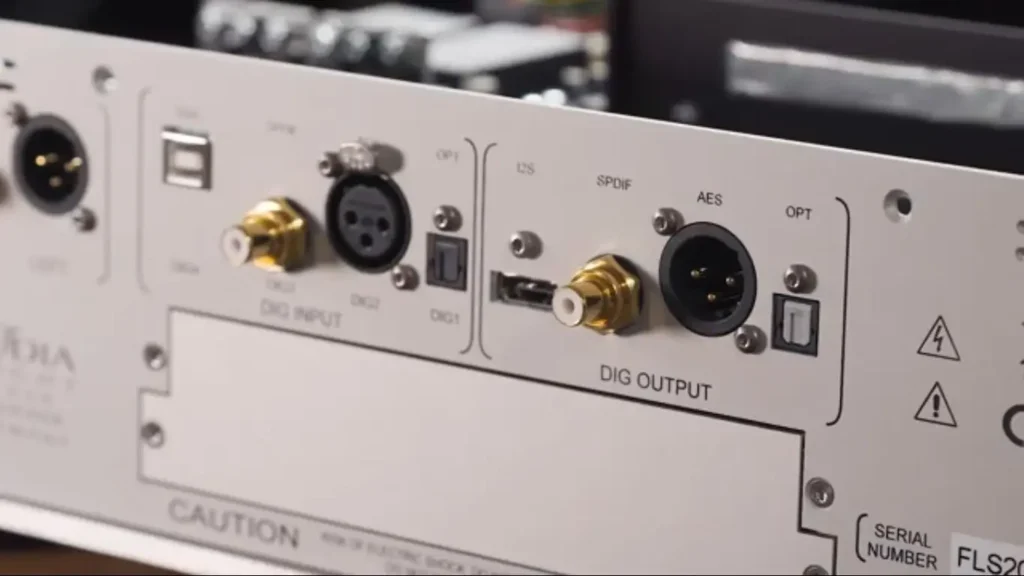 Closer look of back panel of Inside Look of Audia Flight FLS20 SACD Player